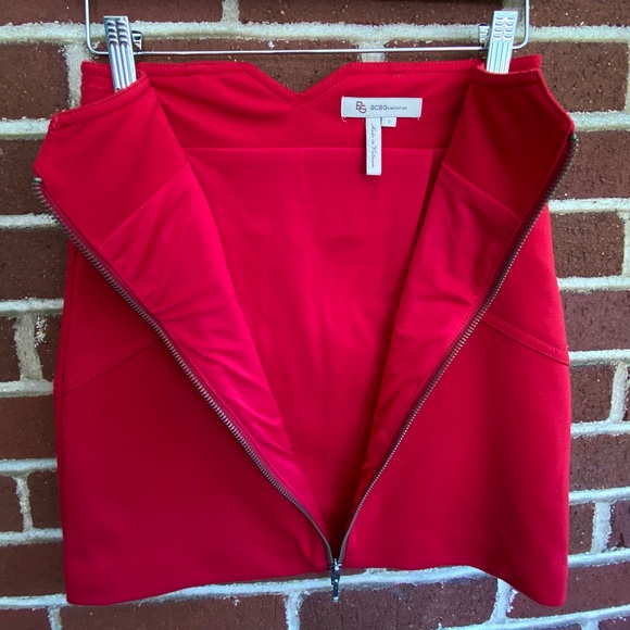 BCBGeneration Red Zip Front Bodycon Mini Skirt - Picture 6 of 12